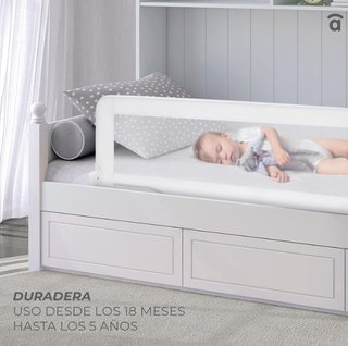Asalvo Barrera de Cama 150 cm 2 en 1 Blanca