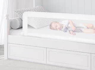 Asalvo Barrera de Cama 150 cm 2 en 1 Blanca