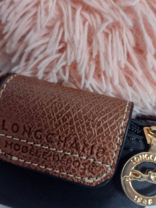 Monedero Longchamp Negro y Marrón