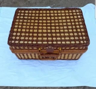 Cesta picnic mimbre vintage