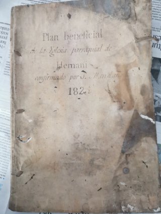 Manuscrito Iglesia Hernani 1825
