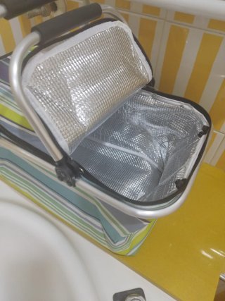 Bolsa nevera camping rayas