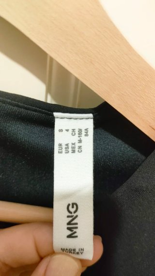 Vestido Mango Negro Talla S Asimétrico