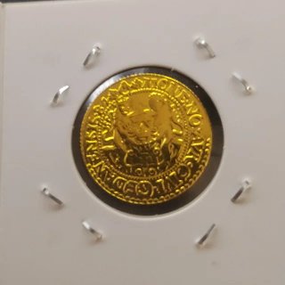 🇵🇱 MONEDA BAÑADA EN ORO24K DUKAT POLONIA 1584