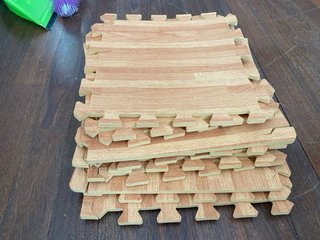 Suelo goma espuma efecto madera 12 piezas