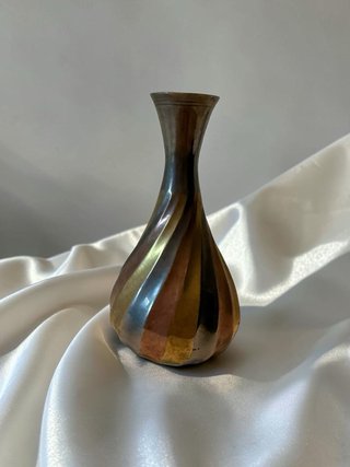 Jarrón Vintage Espiral Multicolor Metal