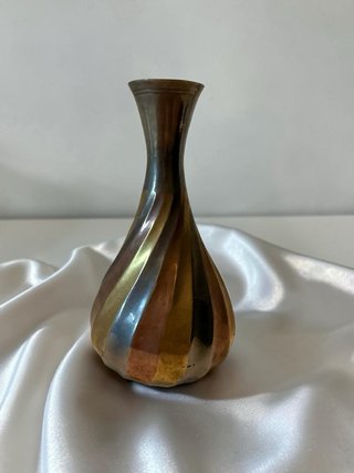 Jarrón Vintage Espiral Multicolor Metal