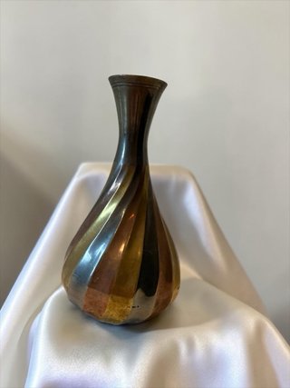 Jarrón Vintage Espiral Multicolor Metal