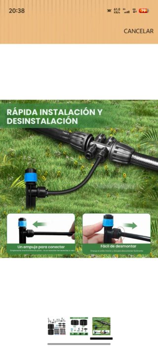 Sistema riego por goteo 84FT 16 piezas