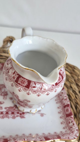 Juego de azúcar y leche vintage con bandeja