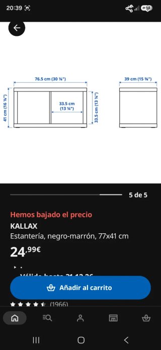 Estantería Kallax Ikea Negra