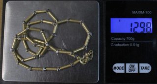 Cadena de oro combinado de 18k. Peso: 12.98 gr.