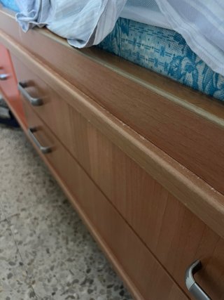 Cama 90 con cajones y ruedas. Sin colchón.