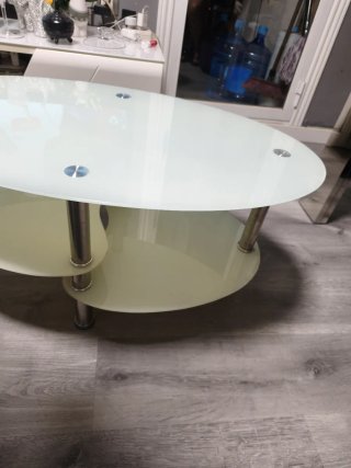 Mesa de centro cristal y metal