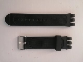 Correa de reloj negra caucho 20mm