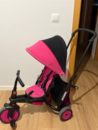Triciclo evolutivo Smartike rosa plegable