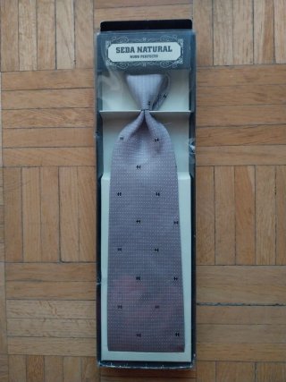 Corbata vintage seda natural. Nudo Perfecto