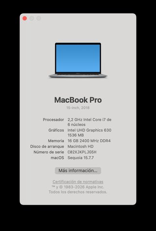 MacBook Pro 15" (2018) - i7 6-Core | 16GB | 256GB