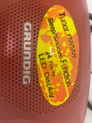 Radio Despertador Grundig Naranja
