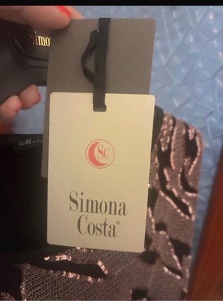 Abito Simona Costa donna tg XXL nero oro