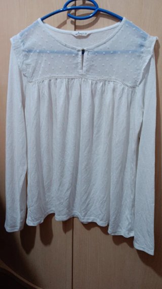 Camiseta blanca manga larga talla L