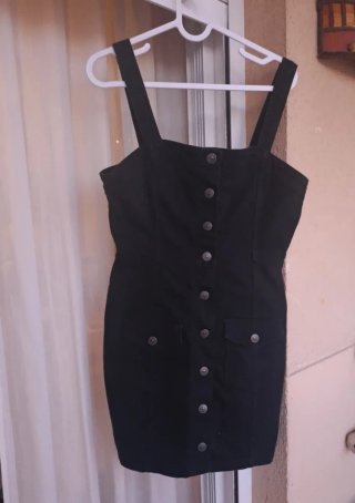 Vestido vaquero negro tirantes