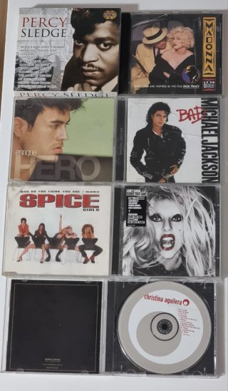Lote 8 CDs inglés: Michael Jackson, Lady Gaga, etc