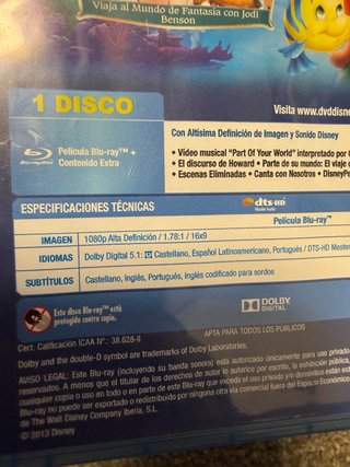 Blu-ray La Sirenita Disney