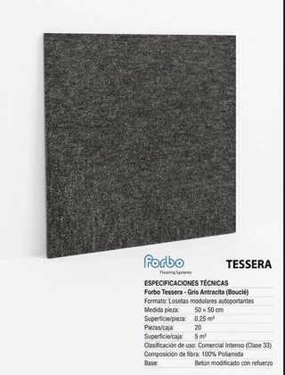 Losetas Moqueta Forbo Tessera 50x50 Gris