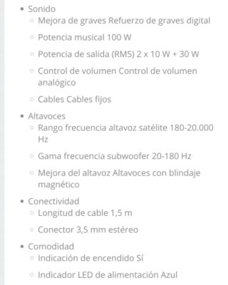 Altavoces philips multimedia 2.1