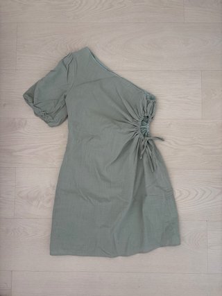 Vestido corto asimétrico verde agua / menta claro