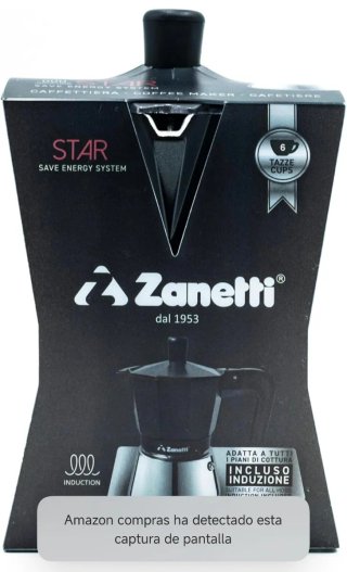 Cafetera Italiana Zanetti Star 6 Tazas Inducción