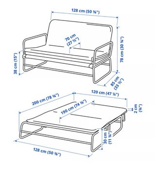 Sofá Cama Gris Oscuro Ikea