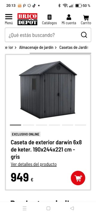 Caseta, trastero de jardín Keter gris