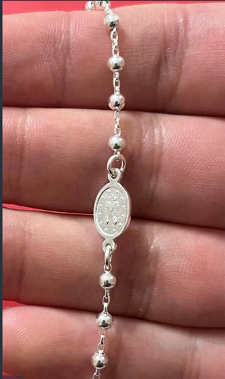 Rosario Pulsera Virgen Milagrosa Plata de Ley 925