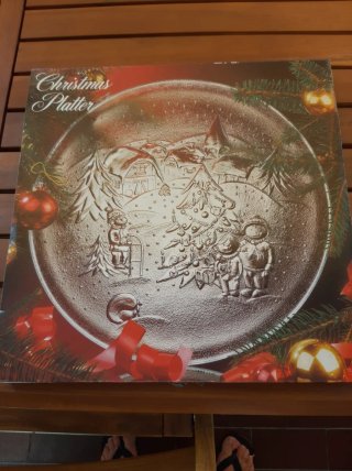Piatto Natale Vetro Trasparente Decorato