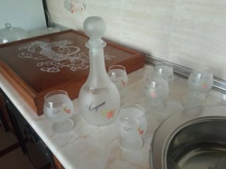 Juego de coñac con 6 copas