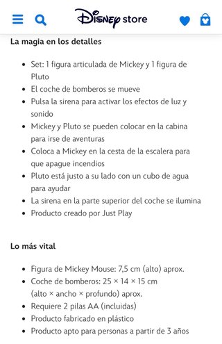 Camión de bomberos Mickey Mouse