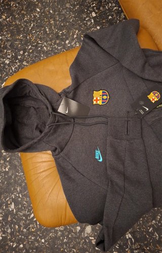Felpa Ufficiale FC Barcelona Nike Grigia