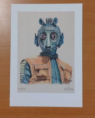Litografías Star Wars Cazarrecompensa Miguel A.Rey