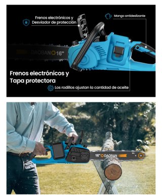 Motosierra Dooglee 16 + 2 Baterías Makita 18V