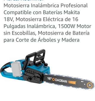 Motosierra Dooglee 16 + 2 Baterías Makita 18V