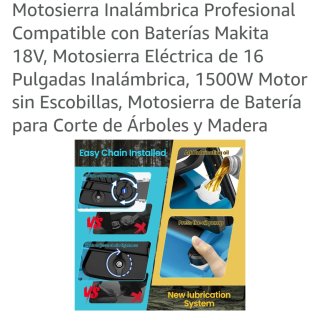 Motosierra Dooglee 16 + 2 Baterías Makita 18V