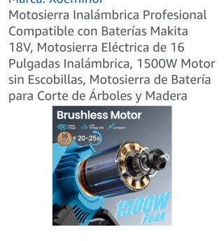 Motosierra Dooglee 16 + 2 Baterías Makita 18V