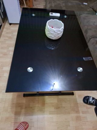 Mesa elevable cristal y metal