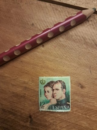 Sello Reyes España 12 Pesetas