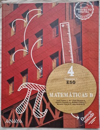 Libros matemáticas 4ESO ANAYA
