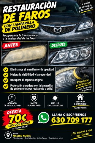 Restauración de faros a domicilio