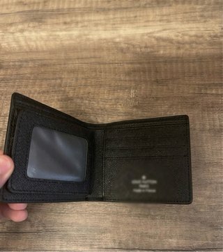 Portafoglio Louis Vuitton nero con scatola