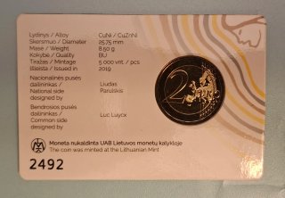 Lituania 2019 Moneda 2€ BU Sutartinės